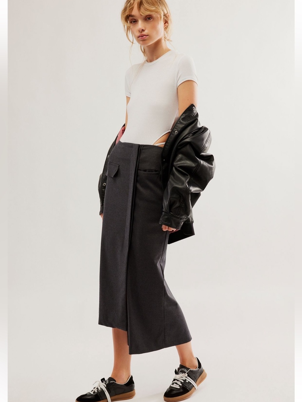 Free People Moon River Menswear Wrap Skirt
